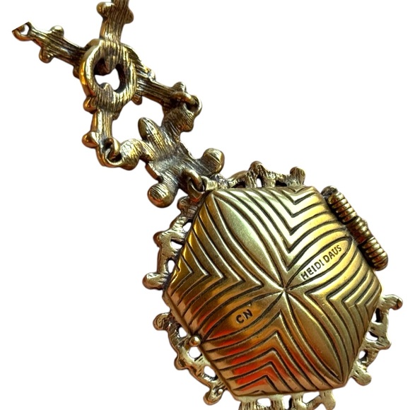 Lovely Retired Heidi Daus "Unforgettable Lavaliere" Locket Necklace rhinstones - Picture 7 of 9